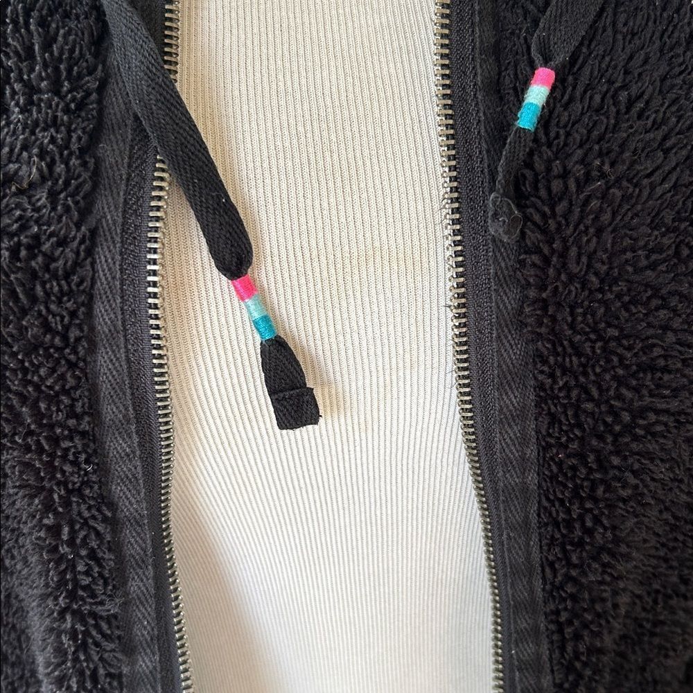 Roxy Black Fleece Zip-Up Hoodie Size Small - Picture 5 of 10